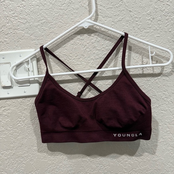 YoungLA Women's Dark Maroon Sports Bra - Picture 1 of 3